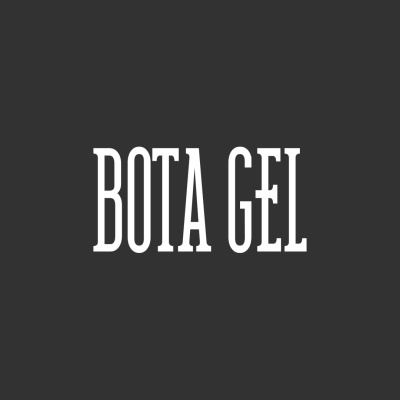 Texto BOTA GEL em branco sobre fundo preto