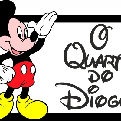 Quadro com ilustração de Mickey Mouse e texto O Quarto do Diego