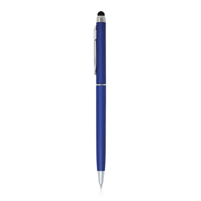 Caneta esferográfica azul com clip metálico