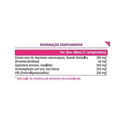 Rótulo de suplemento alimentar com lista de ingredientes e quantidades por dose diária.