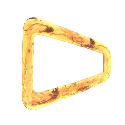 Moldura triangular marmoreada amarela e castanha