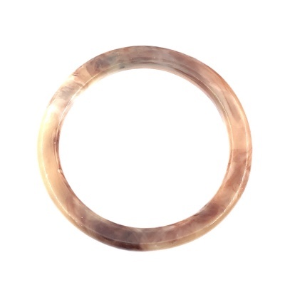 Bracelete redondo transparente castanho bege marmoreado