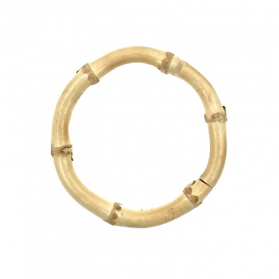 Argola redonda de bambu natural bege clara com segmentos e nós