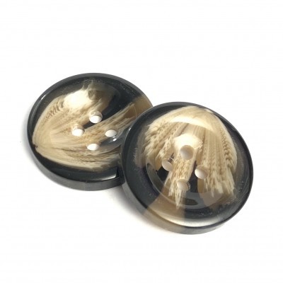 Botões redondos de resina com espigas de milho douradas