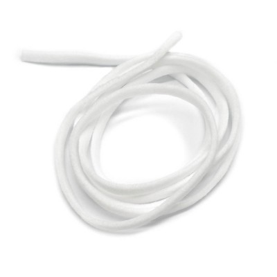 Cordão branco para sapatos, material têxtil enrolado