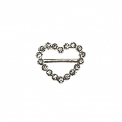 Coração metálico decorativo com cristais