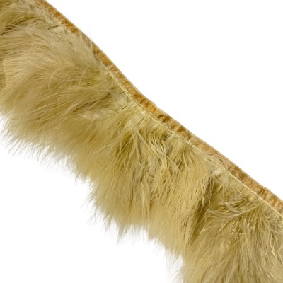 Franja decorativa de penas sintéticas castanhas claras