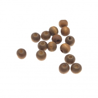 Contas esferas de madeira castanha com furo central