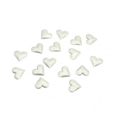 Vários corações pequenos brancos sobre fundo branco