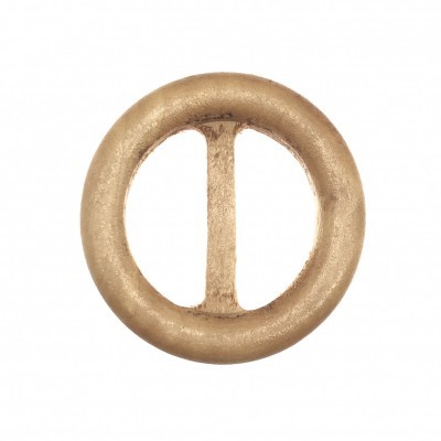 Fivela redonda dourada com barra central