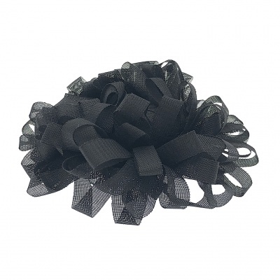 Laço decorativo preto em fita de rede