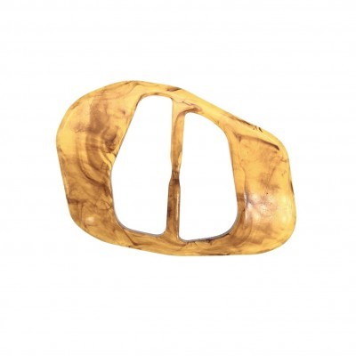 Fivela de cabelo de resina castanho marmoreado