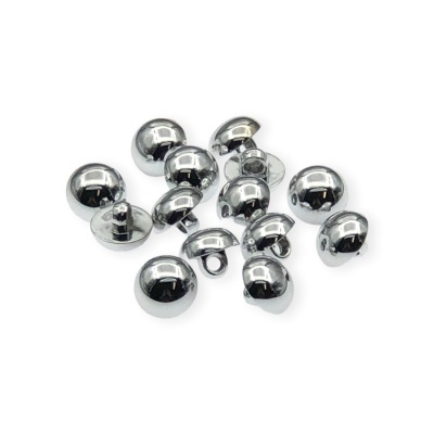 Botões de pressão metálicos cromados