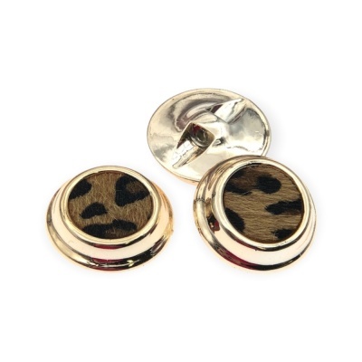 Botões de punho dourados com padrão pele de animal