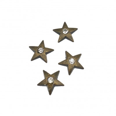 Botões em formato de estrela com pedra cristal no centro