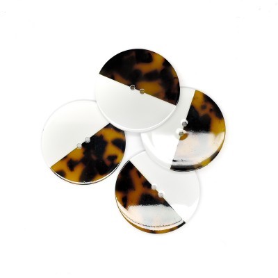 Botões redondos metade padrão tartaruga metade transparente