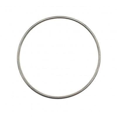Aro metálico circular prateado 