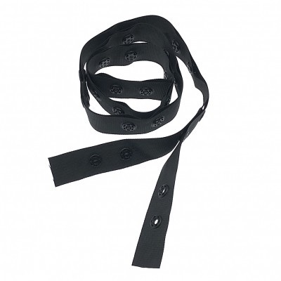 Fita preta de tecido com botões de pressão