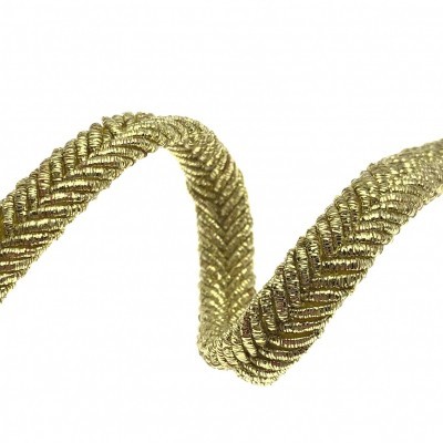 Corda dourada trançada com brilho metálico