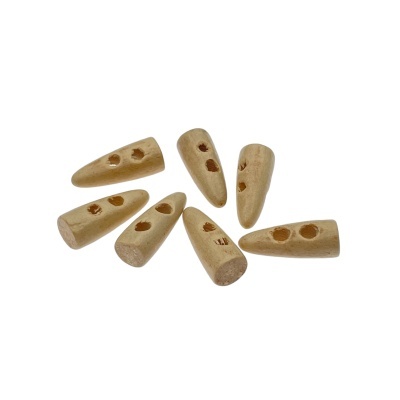 Botões de madeira cónicos com dois ou três orifícios