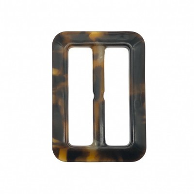Fivela retangular castanho e preto com efeito marmoreado