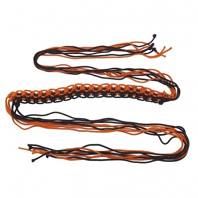 Faixa de cabelo trançada preta e laranja