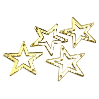 Molduras de estrela em metal dourado