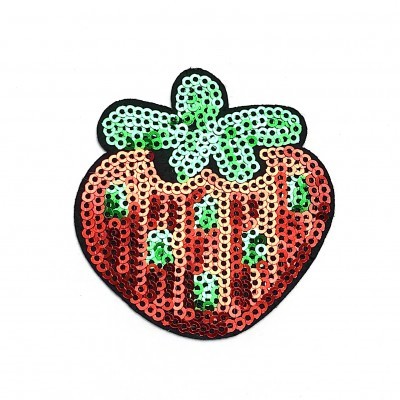 Patch de lantejoulas em forma de morango