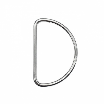 Anilha metálica em forma de D prateada