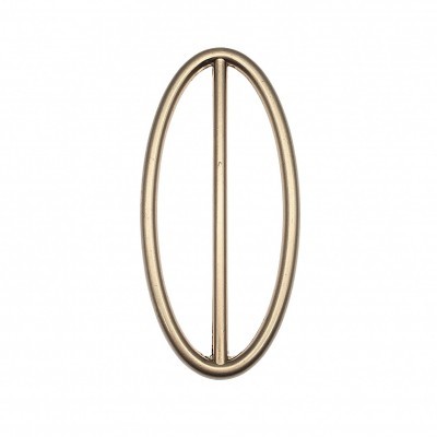 Anilha metálica oval dourada com barra central