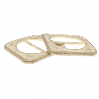 Fivelas quadradas em metal envelhecido com barra central