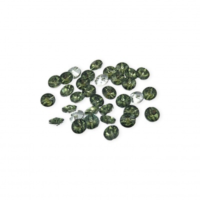 Botões redondos verdes e transparentes com padrão marmoreado