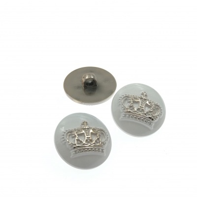 Botões redondos com coroa prateada em relevo