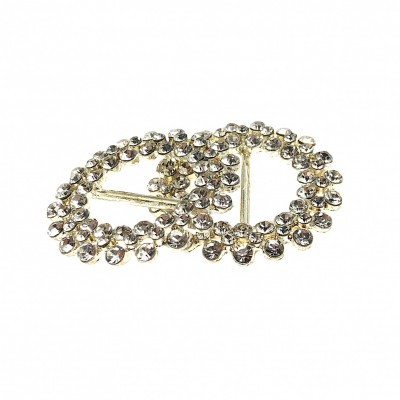 Fivelas redondas douradas com strass