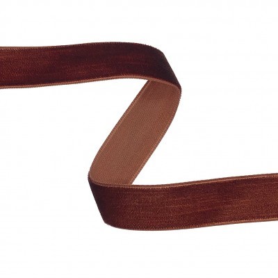 Fita de tecido elástica castanha com textura e brilho