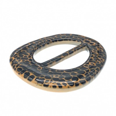 Fivela redonda com padrão pelagem de leopardo