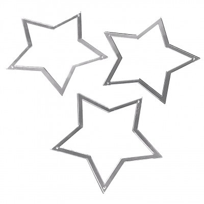 Moldes metálicos em forma de estrela prateados