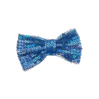 Laço azul com lantejoulas brilhantes