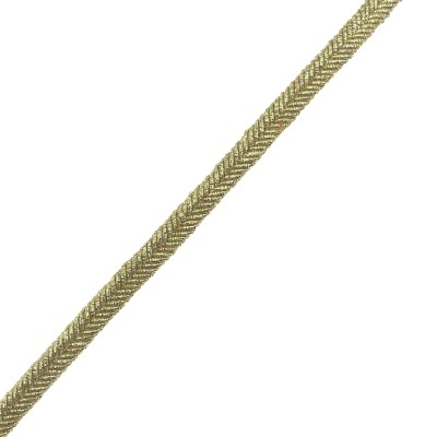 Corda trançada dourada com padrão espinha de peixe