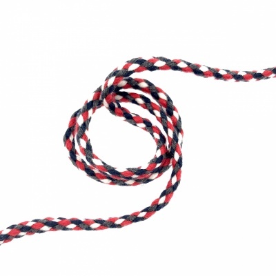 Cordão trançado tricolor em fundo branco