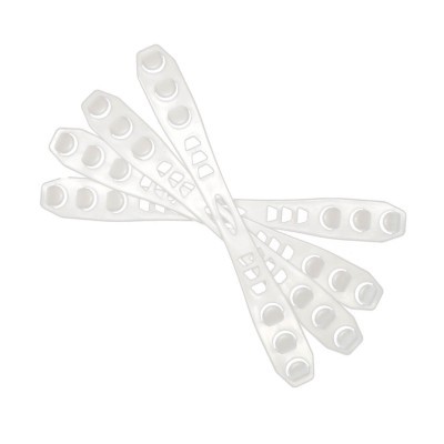 Tiras de silicone brancas flexíveis com furos de vários tamanhos