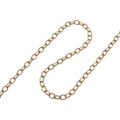 Corrente dourada de elos ovais