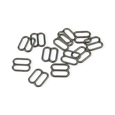 Elos metálicos pretos ovais para ajustes em roupas