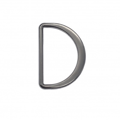 Argola metálica em forma de D prateada