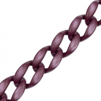 Corrente de elos ovais roxos escuros com acabamento fosco