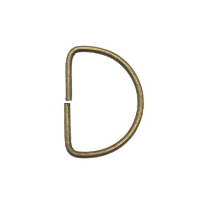 D-ring metálico bronze envelhecido em fundo branco