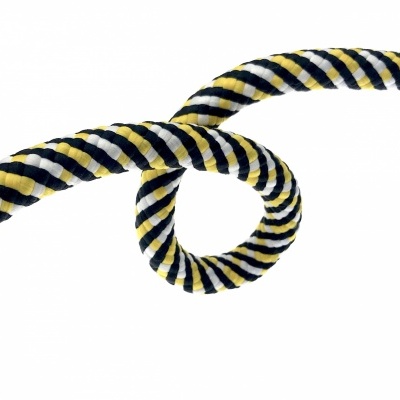 Corda torcida listrada preta, branca e amarela