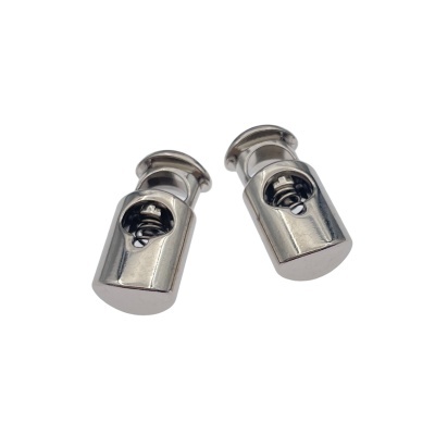 Par de trava metálica para cordão com mola