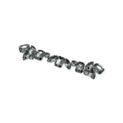 Pulseira com pedras facetadas cinza escuro