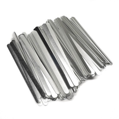 Conjunto de limas de unhas metálicas prateadas